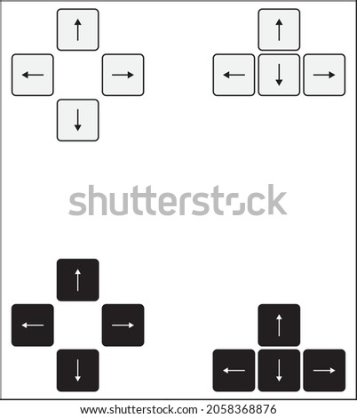 Cursor key arrangements, The four cursor keys (up, down, left, and right)in the cursor key zone,Arrow keys or cursor movement keys are buttons on a computer keyboard that are either programmed , eps10