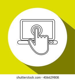 cursor and laptop design, vector illustration