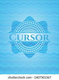 Cursor light blue water emblem. Vector Illustration. Detailed.