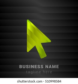 Cursor Lime Green and Black silk fashion premium icon / Logo