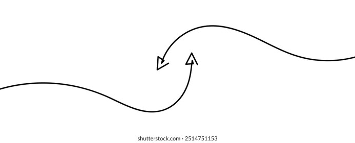 Cursor estilo de arte de línea, flecha, Vector con fondo transparente.