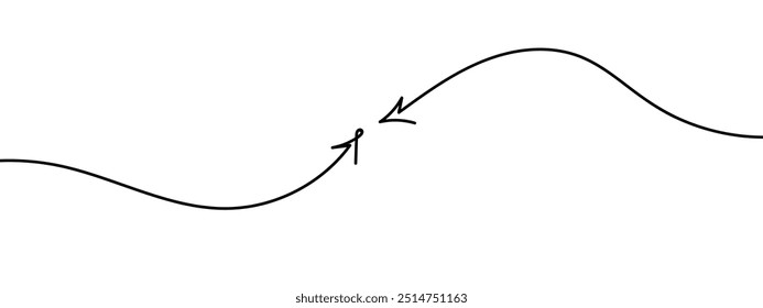 Cursor estilo de arte de línea, flecha, Vector con fondo transparente.