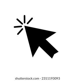 Cursor line icon. Click arrow vector symbol. Isolated on white background.