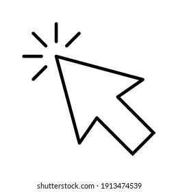 Cursor Line Icon. Mouse Click Icon Vector