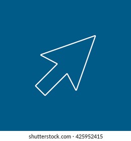 Cursor Line Icon On Blue Background