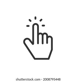 Cursor line icon, sign or symbol. Premium pictogram in trendy outline style. Cursor pixel perfect vector icon isolated on a white background. 