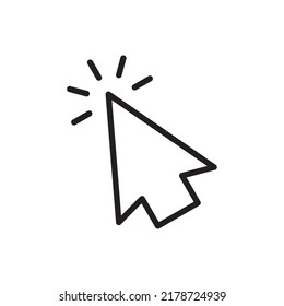 Icono de línea de cursor en estilo plano de moda aislado en el fondo. símbolo de página de icono de línea de cursor para la línea de cursor del icono de diseño del sitio web, aplicación, interfaz de usuario. icono de cursor de línea Icono de vector ilustración