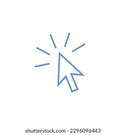 Icono de línea de cursor en diseño plano de moda