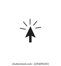 Icono de línea de cursor en diseño plano de moda