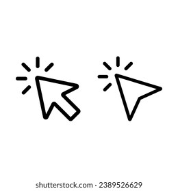 Ilustración vectorial de icono de línea de cursor. Estilo moderno y plano aislado en segundo plano. Icono de flecha de puntero.