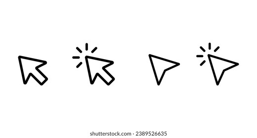 Cursor line icon vector illustration. Trendy flat style isolated on background. Pointer arrow icon.