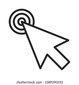 Cursor line icon vector isolated. Click point element. Symbol of digital connection. Computer arrow.