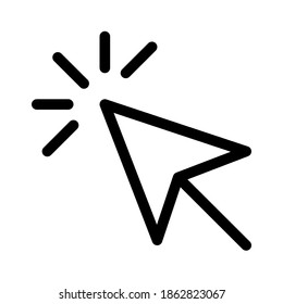 Cursor line icon. Vector symbol in modern flat style on white background. Click arrow