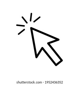 Cursor line icon. Vector symbol. Click arrow. Icon on white background. Graphic elements.