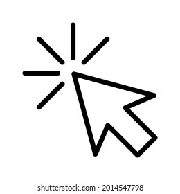 Cursor line icon. Vector symbol in trendy flat style. Click arrow color editable