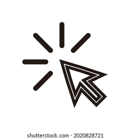 Cursor line icon. Vector symbol in trendy flat style on white background. Click arrow.