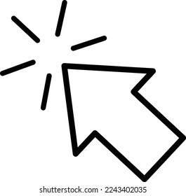 Cursor line icon. Vector symbol in trendy flat style on white background. Click arrow.