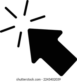 Icono de línea del cursor. Símbolo vectorial en estilo plano y a la moda sobre fondo blanco. Haga clic en flecha.