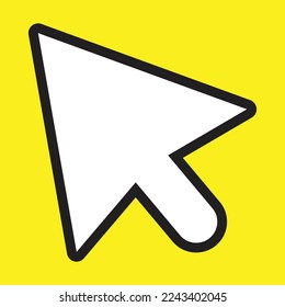 Icono de línea del cursor. Símbolo vectorial en estilo plano y a la moda sobre fondo blanco. Haga clic en flecha.