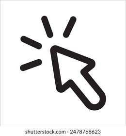 Cursor line icon. Vector symbol in trendy flat style on white background. Click arrow.