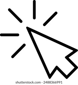 Cursor line icon. Vector symbol in trendy flat style on white background. Click arrow.