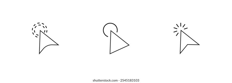 Cursor line icon. Vector symbol in trendy flat style on white background. Click arrow.