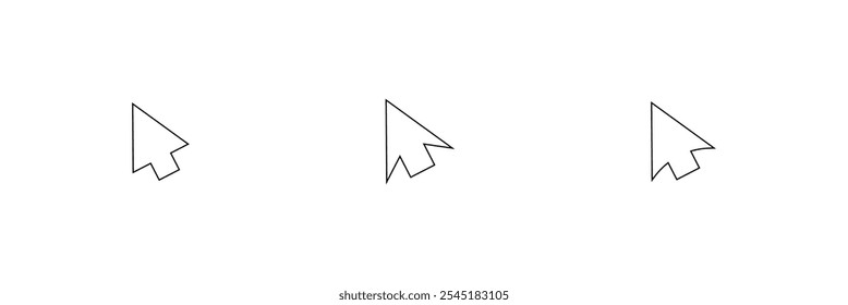 Icono de línea de cursor. Símbolo de Vector en estilo plano de moda sobre fondo blanco. Flecha Hacer clic.