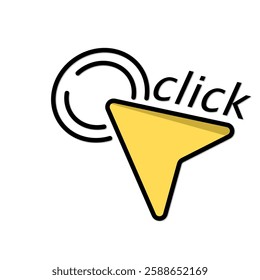 Cursor line icon. Vector symbol in trendy flat style on white background. Click arrow