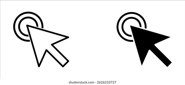 Cursor line icon. Vector symbol in trendy flat style on white background. Click arrow.