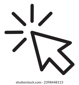 Icono de línea del cursor. Símbolos vectoriales de moda plana sobre fondo blanco. Haga clic en la flecha. 10. vector