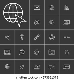 Cursor. Linear internet icons set. Universal internet icon to use in web and mobile UI. Internet icons sign.