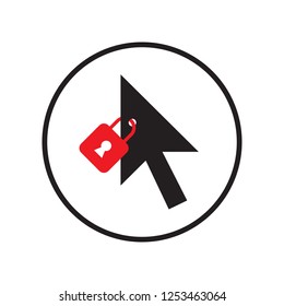 cursor and lock concept illustration vector