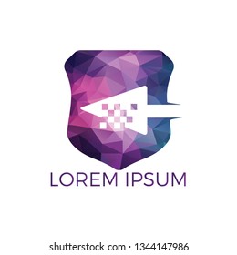 Cursor logo design concept. Pixel Arrow logo design. Arrow pointer logo business branding icon.