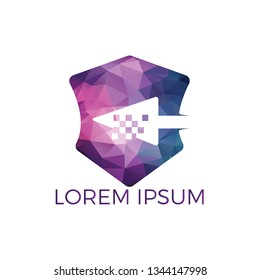 Cursor logo design concept. Pixel Arrow logo design. Arrow pointer logo business branding icon.