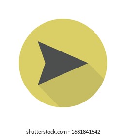cursor long shadow icon. Simple glyph, flat vector of WEB icons for ui and ux, website or mobile application