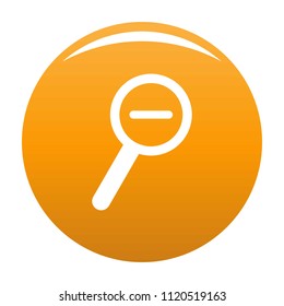 Cursor magnifier minus icon. Simple illustration of cursor magnifier minus vector icon for any design orange