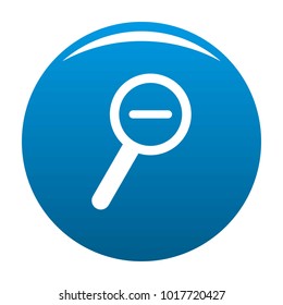 Cursor magnifier minus icon vector blue circle isolated on white background 
