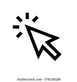 Cursor mini line, icon, background and graphic. The icon is black and white, linear  flat, vector, pixel perfect, minimal, suitable for web and print. 
