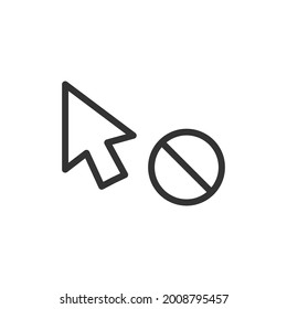 Cursor minimal line icon. Web stroke symbol design. Cursor sign isolated on a white background. Premium line icon.