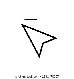 Cursor minus cancel outline icon Computer mouse cursor simple line vector