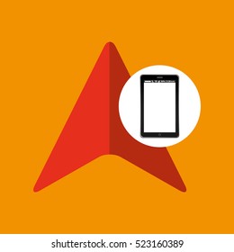 cursor mobile phone navigation vector illustration eps 10