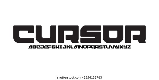Cursor, Modern abstract digital tech font. Logo creative font, type, technology, movie, digital, music, movie. Font and illustration in vector format.
