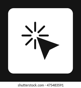 Cursor of mouse arrow clicks icon in simple style isolated on white background. Computer and internet symbol