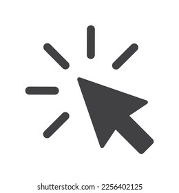 Cursor mouse icon flat design vector illustration on white background.