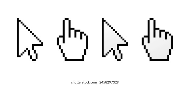 Cursor mouse icon set. Linear style. Vector icons