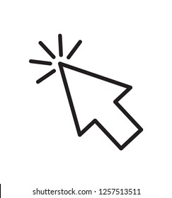 Cursor mouse line click icon vector isolated on white eps 10