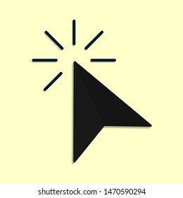 Cursor, mouse pointer icon. Click. Vector flat design