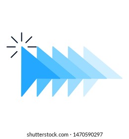 Cursor, mouse pointer icon. Click. Vector flat design