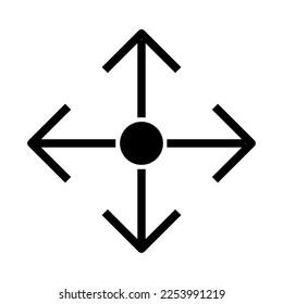 Cursor move icon line isolated on white background. Black flat thin icon on modern outline style. Linear symbol and editable stroke. Simple and pixel perfect stroke vector illustration