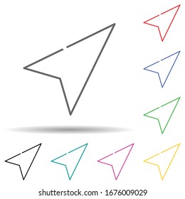 Cursor multi color set icon. Simple thin line, outline vector of web icons for ui and ux, website or mobile application